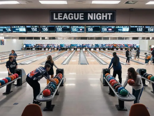 Bowling center league lanes